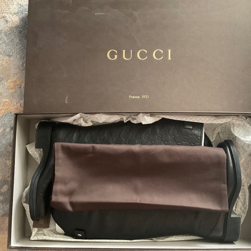 Gucci Maud Tall Leather Boots Black size 35